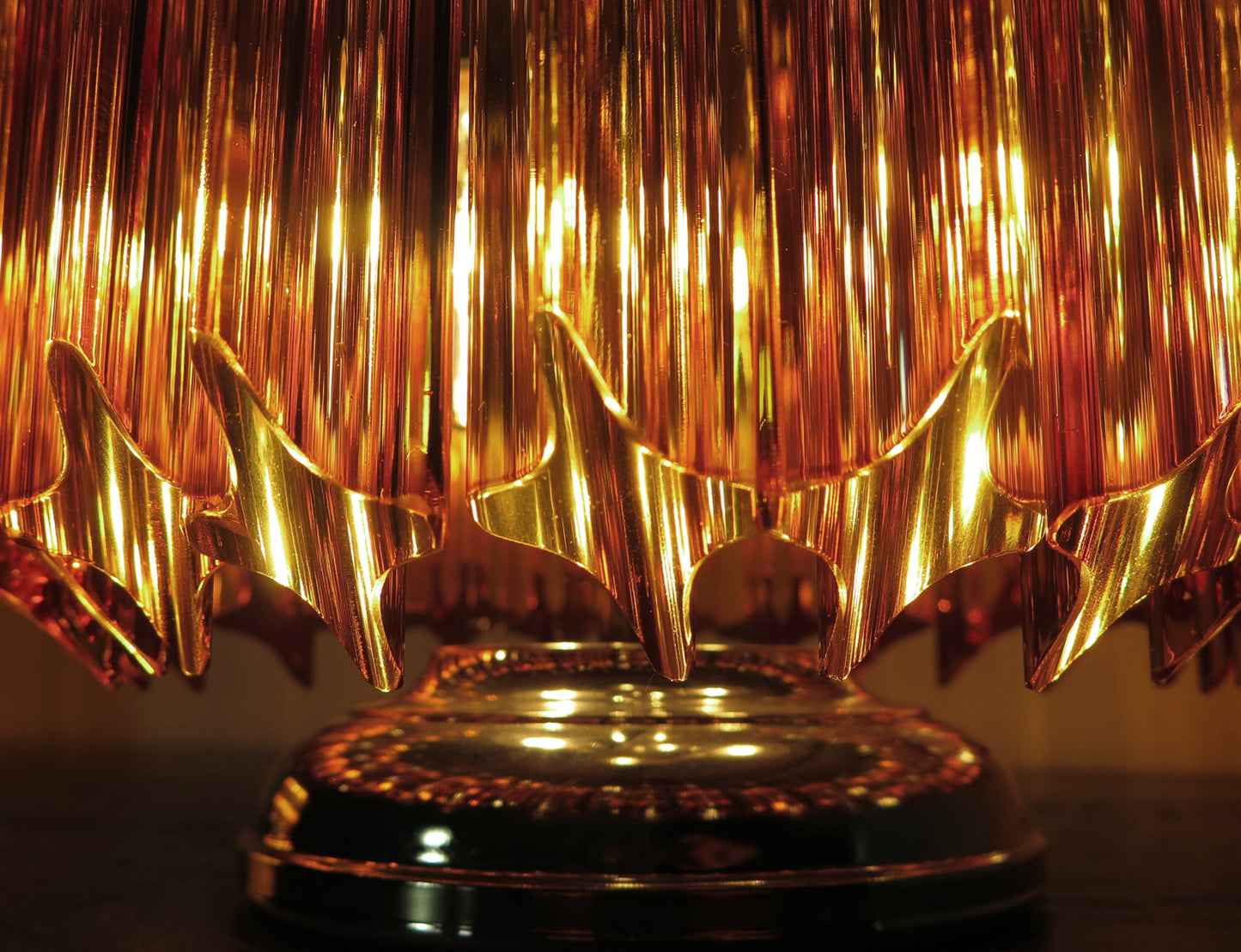 Murano Bordlampe | 24 Gule Prismeglass