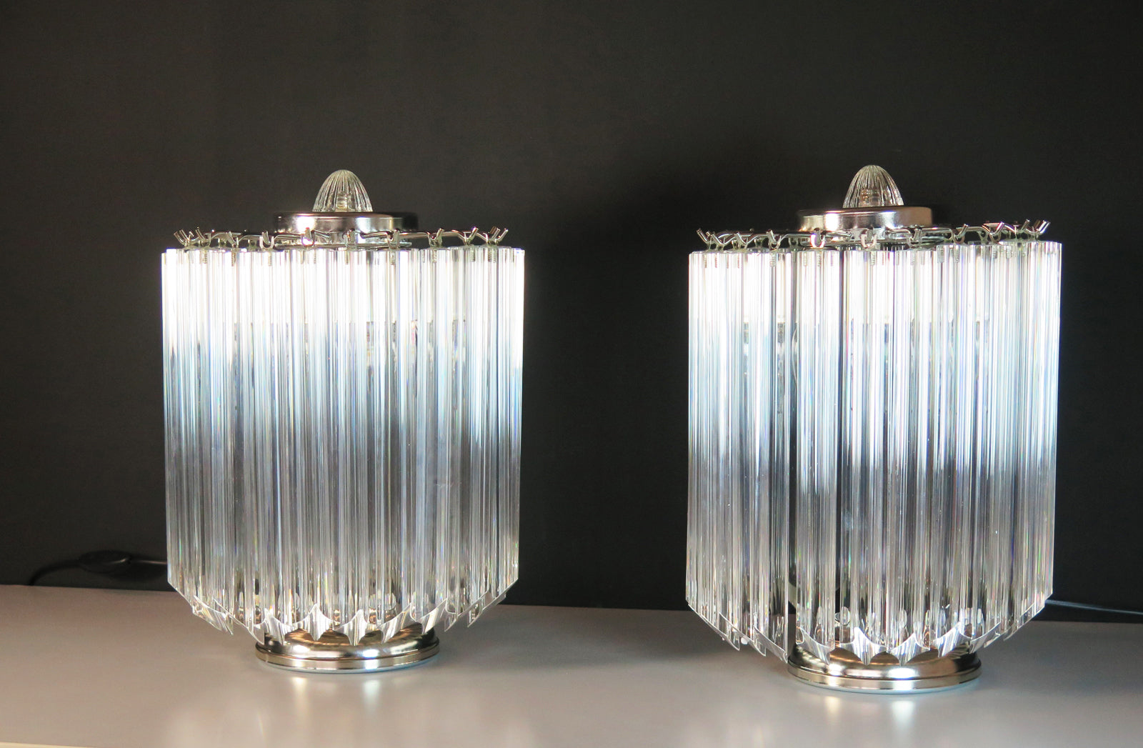 Murano Bordlampe – 24 Klare Prismeglass – 2 stk – detalj 11 – Murano Classics