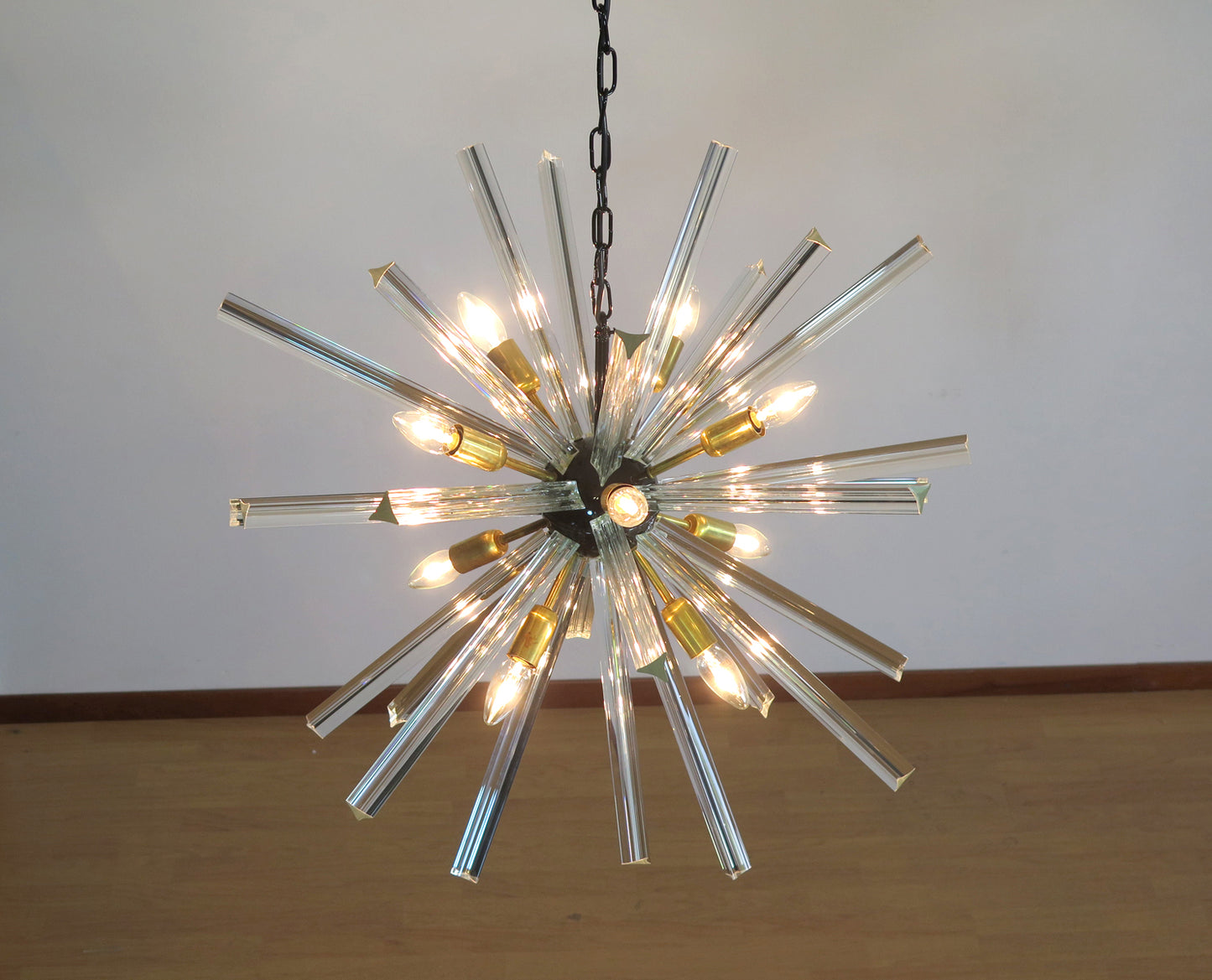 Murano Lysekrone | 30 Klare Iris Sputnik