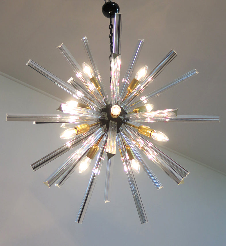 Murano Lysekrone | 30 Klare Iris Sputnik