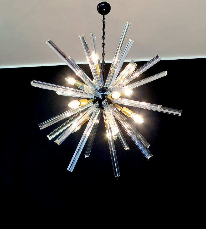 Murano Lysekrone | 30 Klare Iris Sputnik