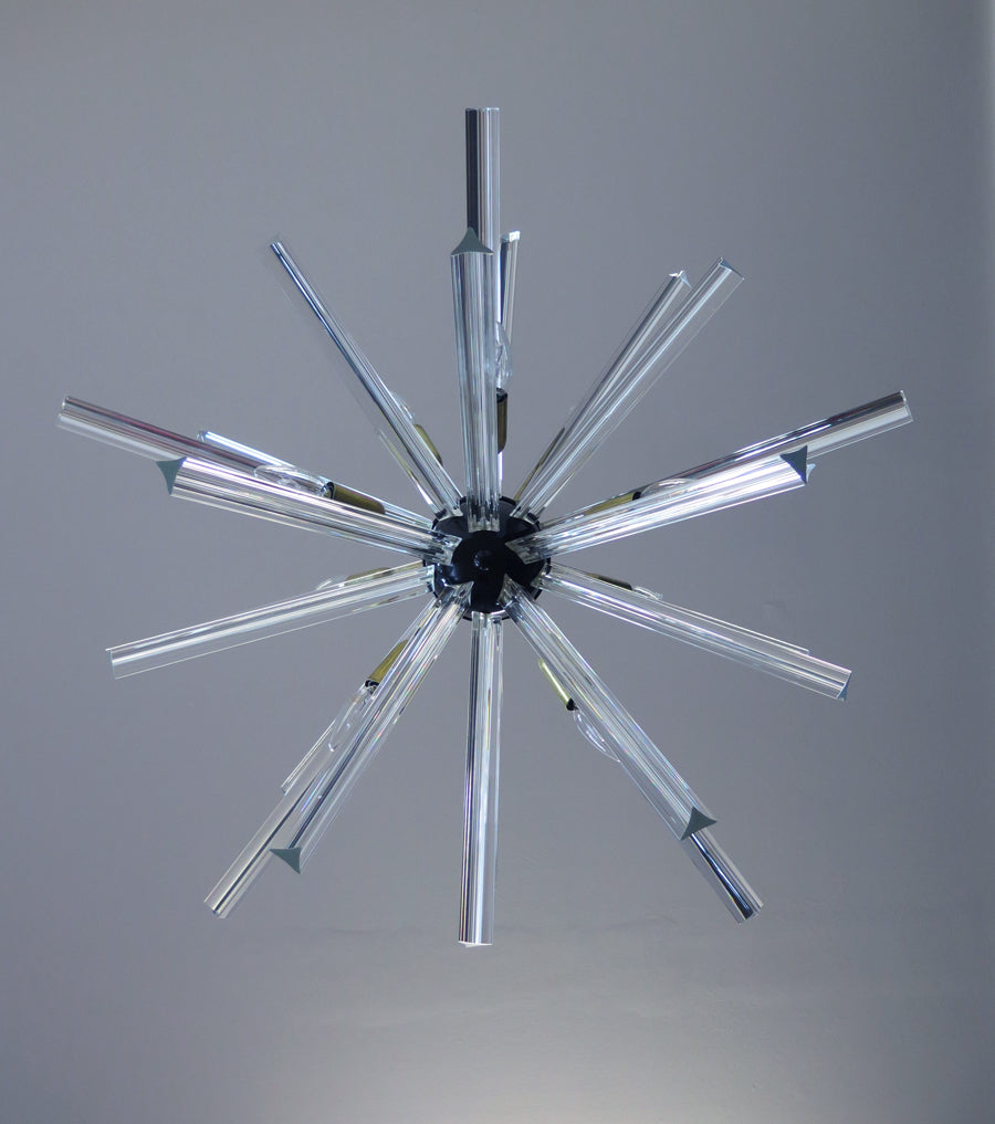 Murano Lysekrone | 30 Klare Iris Sputnik