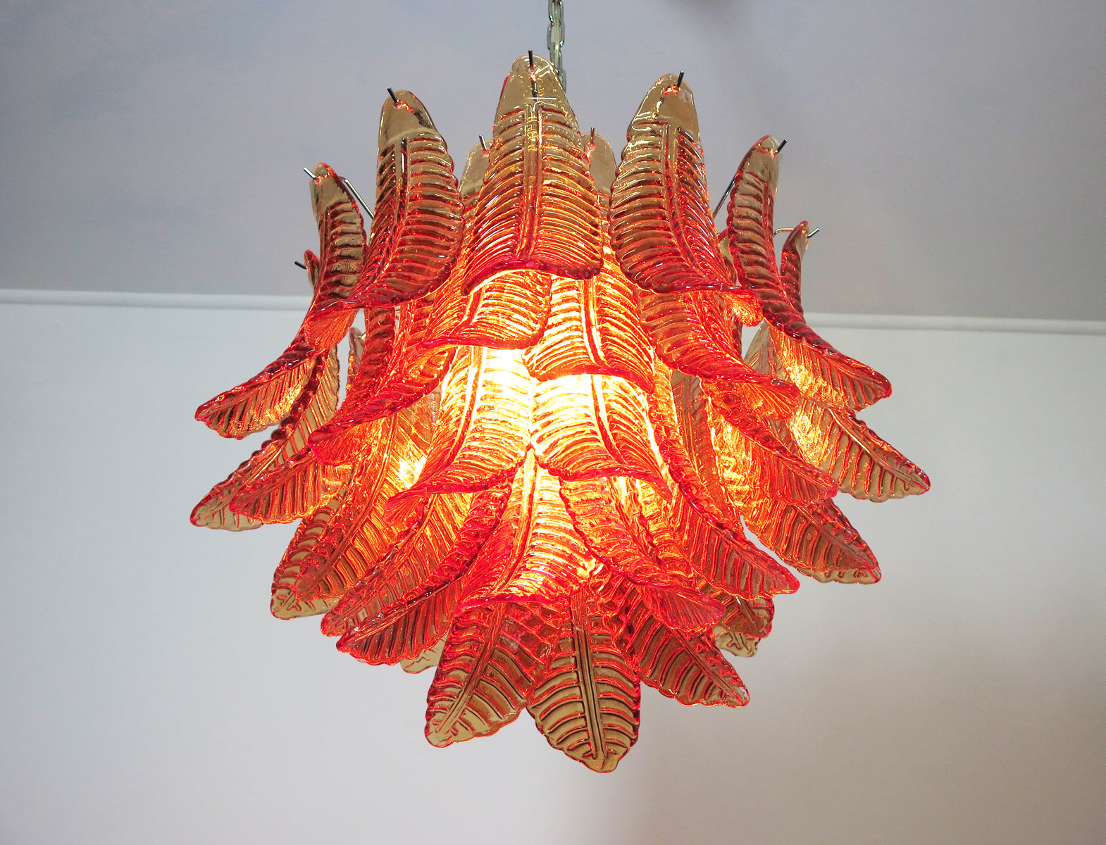 Murano Kroonluchter – 36 Gele Felciglas – detail 3 – Murano Classics