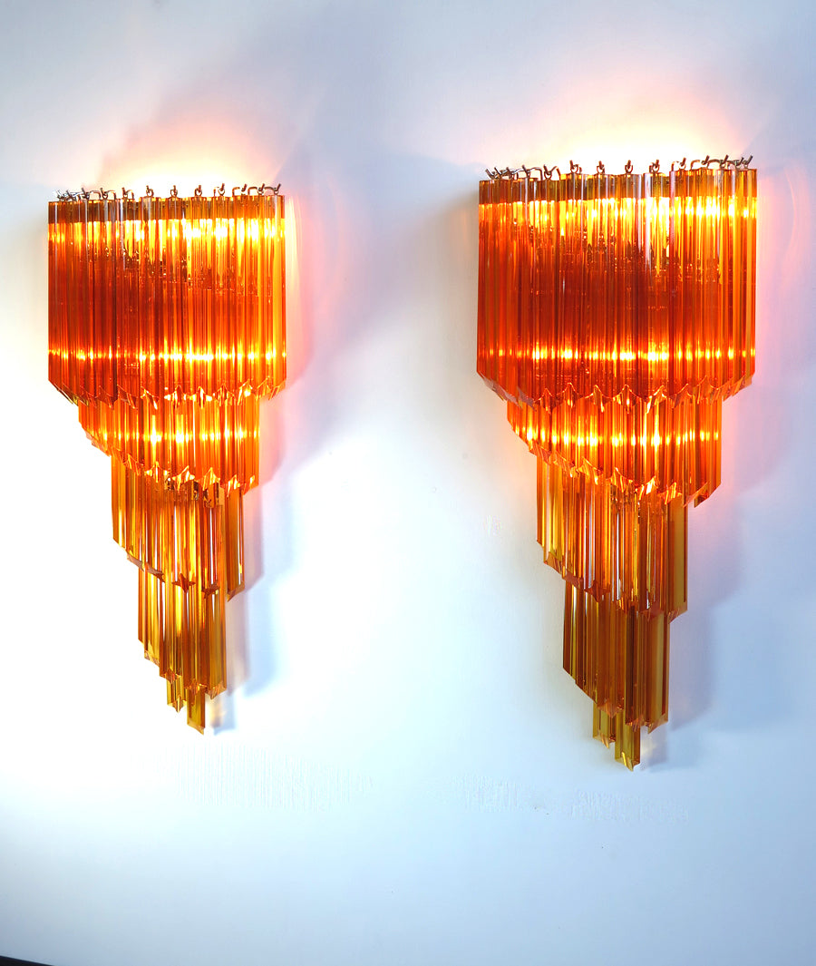 Murano Wall Lamp | 41 Yellow Prism Glass | Set of 2