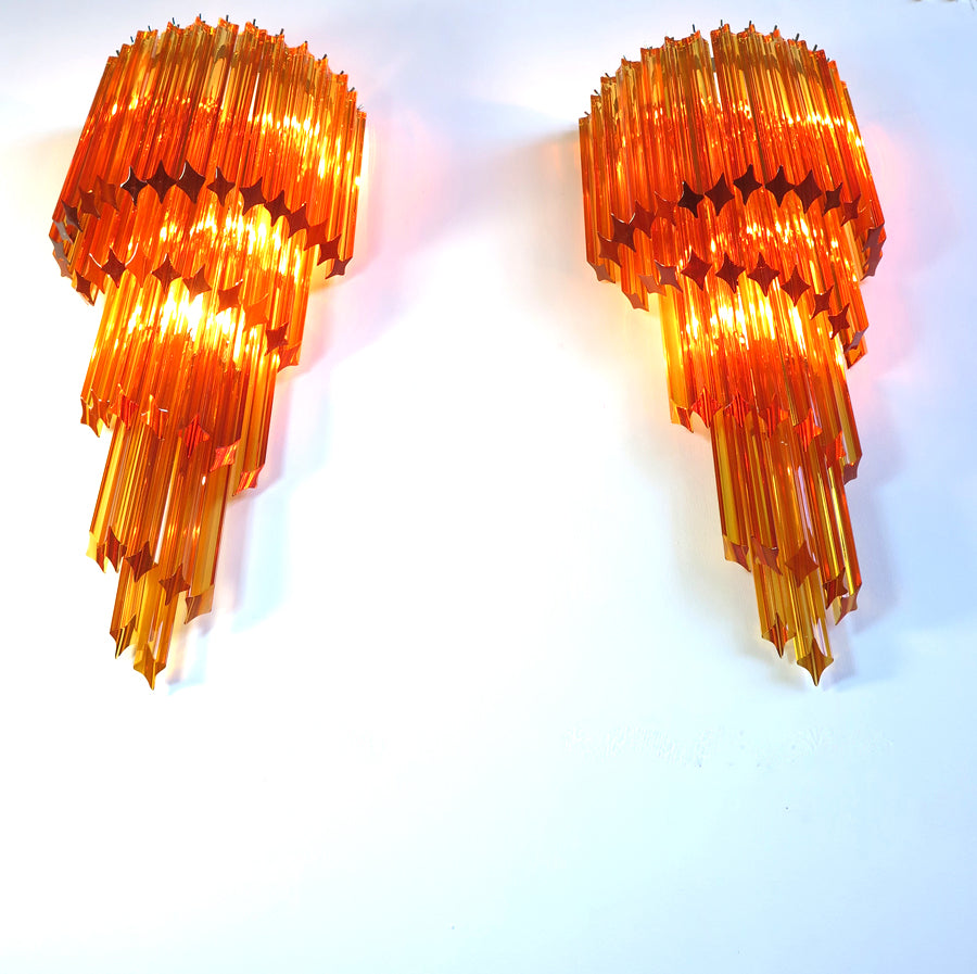 Murano Wall Lamp | 41 Yellow Prism Glass | Set of 2