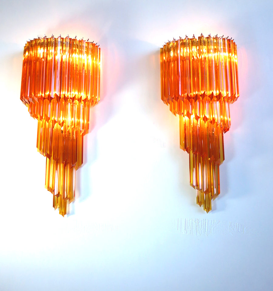 Murano Wall Lamp | 41 Yellow Prism Glass | Set of 2