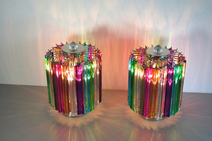 Murano Bordlampe | 24 Multifarge Prismeglass