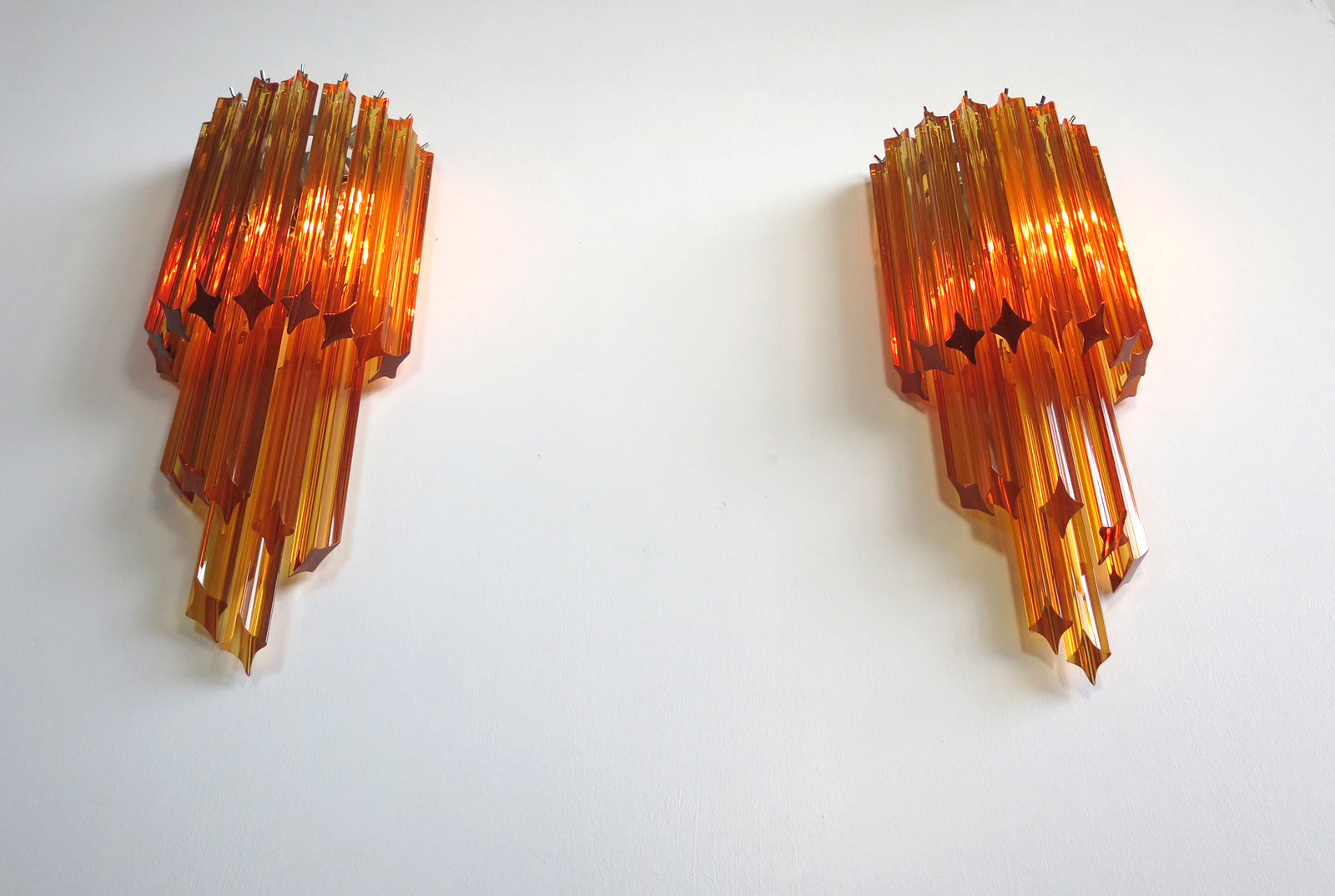 Murano Wall Lamp | 32 Yellow Prism Glass | Set of 2