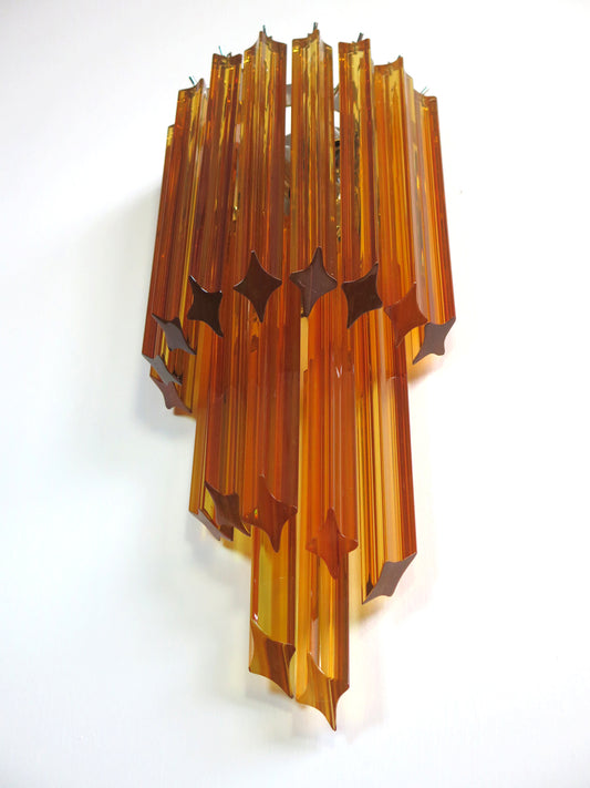 Murano Wandlamp | 32 Gele Prism Glazen | 2 stuks