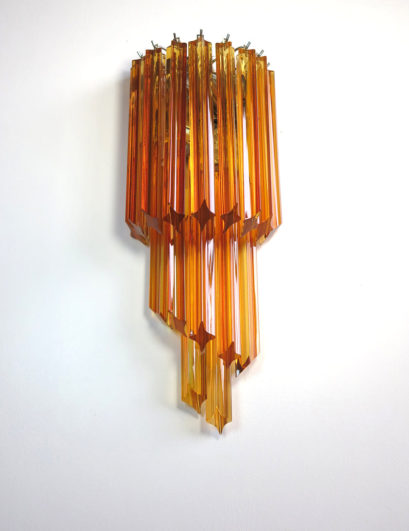Murano Wall Lamp | 32 Yellow Prism Glass | Set of 2
