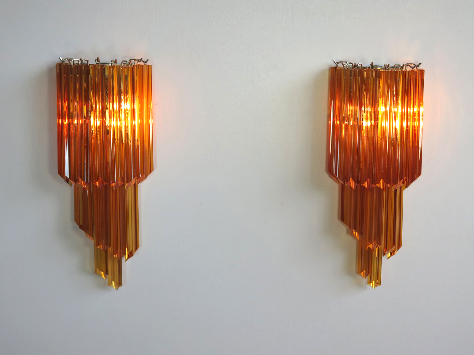 Murano Wall Lamp | 32 Yellow Prism Glass | Set of 2