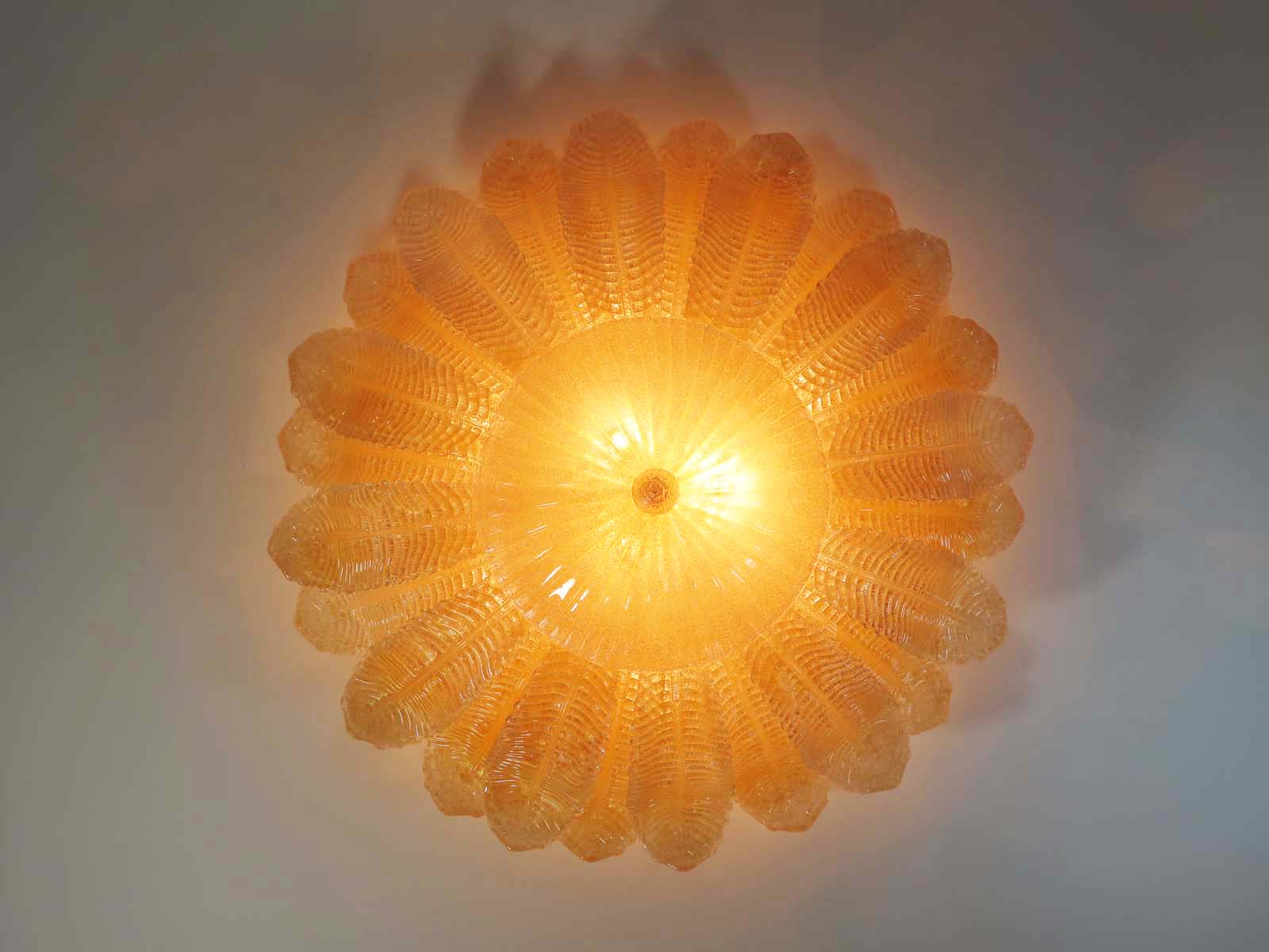 Murano Taklampe – 25 Gule Barovier – detalj 9 – Murano Classics