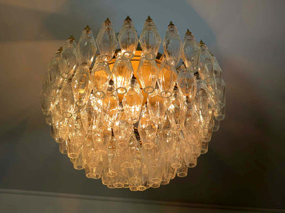 Murano Lysekrone | 84 Klare Poliedriglass