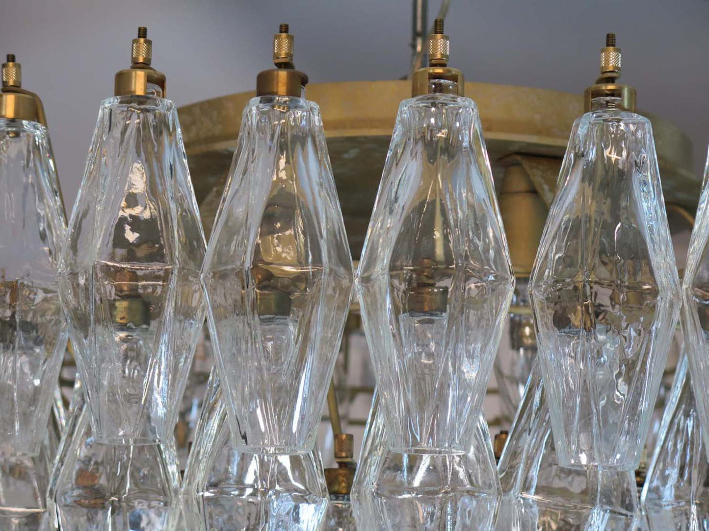 Murano Lysekrone | 84 Klare Poliedriglass