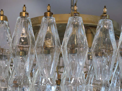 Murano Lysekrone | 84 Klare Poliedriglass