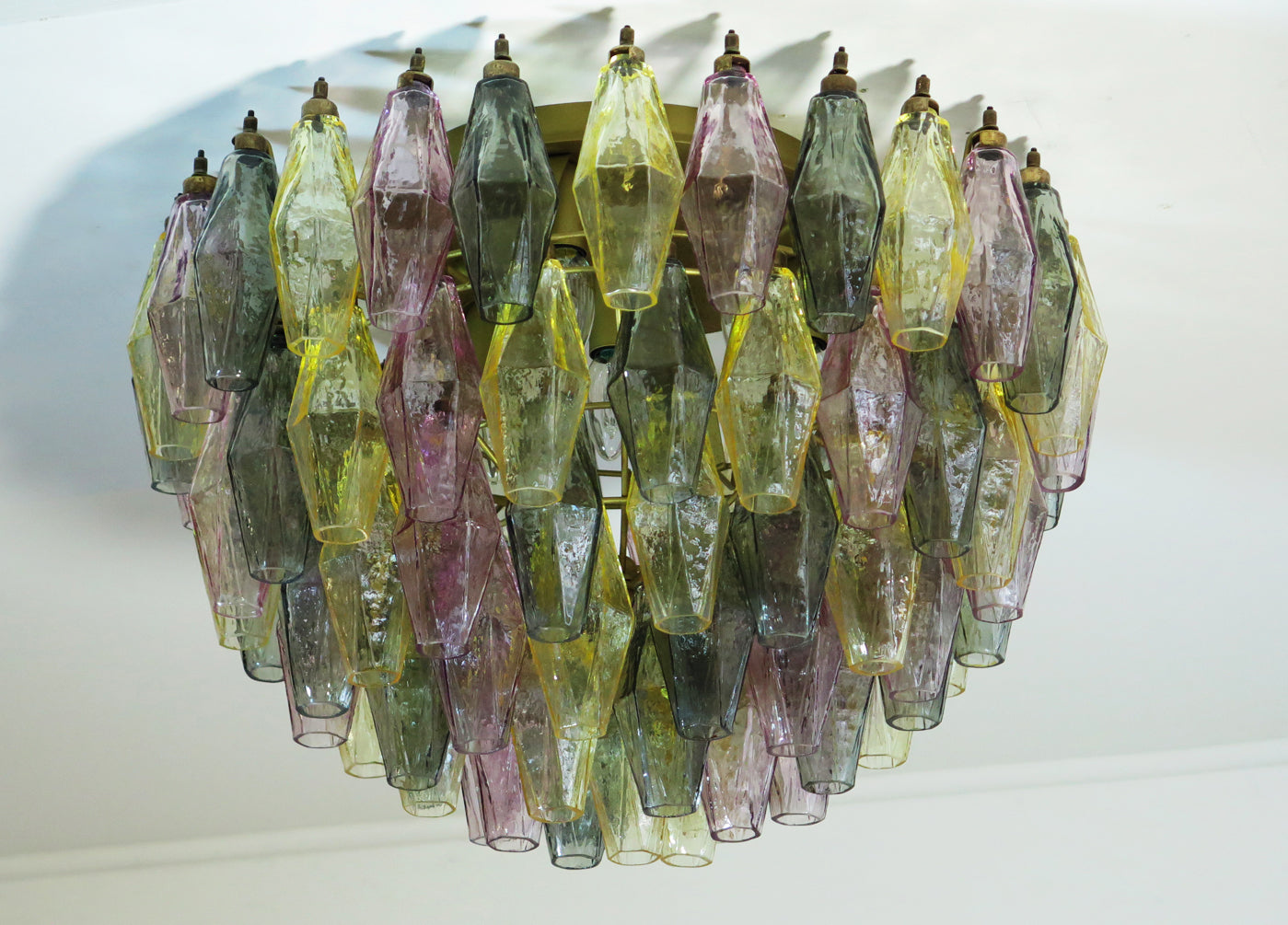 Plafonnier Murano – 84 Verres Poliedri Multicolores – détail 3 – Murano Classics