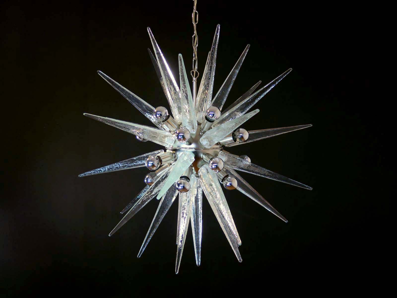 Murano Lysekrone | 31 Klare Sputnik