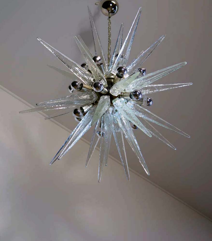 Murano Chandelier – 31 Clear Sputnik – detail 2 – Murano Classics
