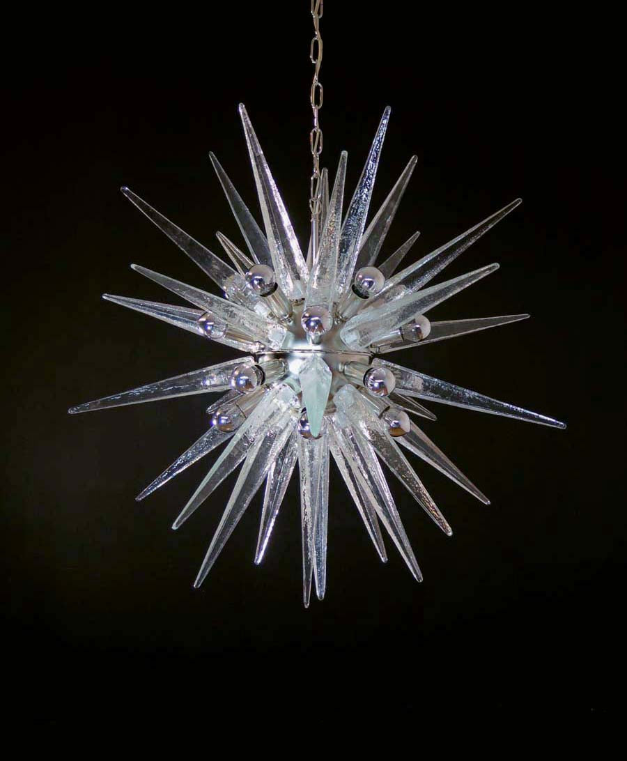 Murano Chandelier – 31 Clear Sputnik – detail 9 – Murano Classics
