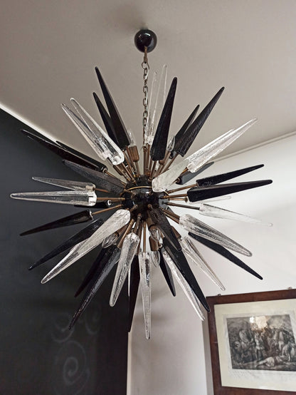 Murano Lysekrone | 51 Klare Sorte Sputnik