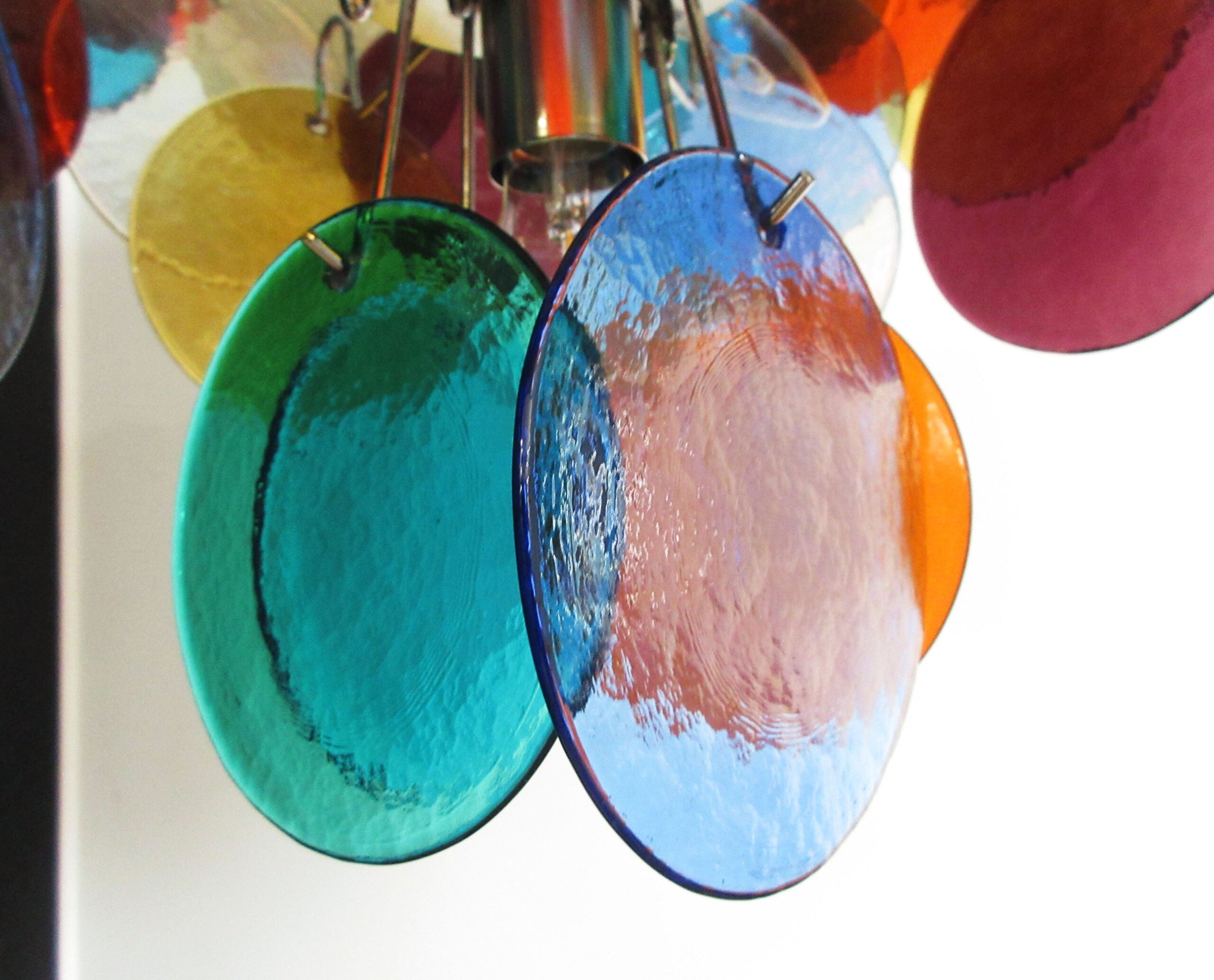 Murano Chandelier – 50 Multicoloured Disc Glass Elements – detail 2 – Murano Classics
