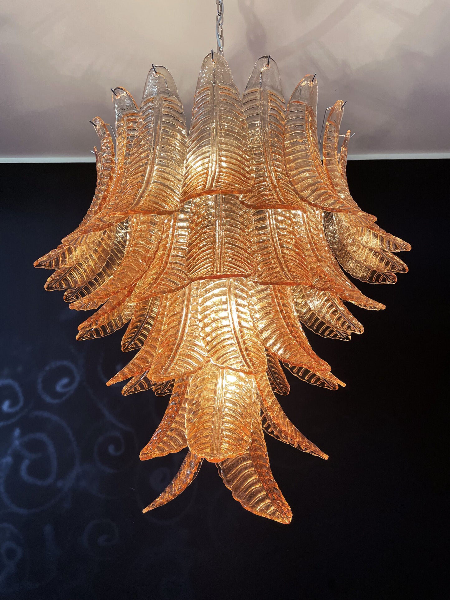 Murano Lysekrone | 52 Gule Felciglass