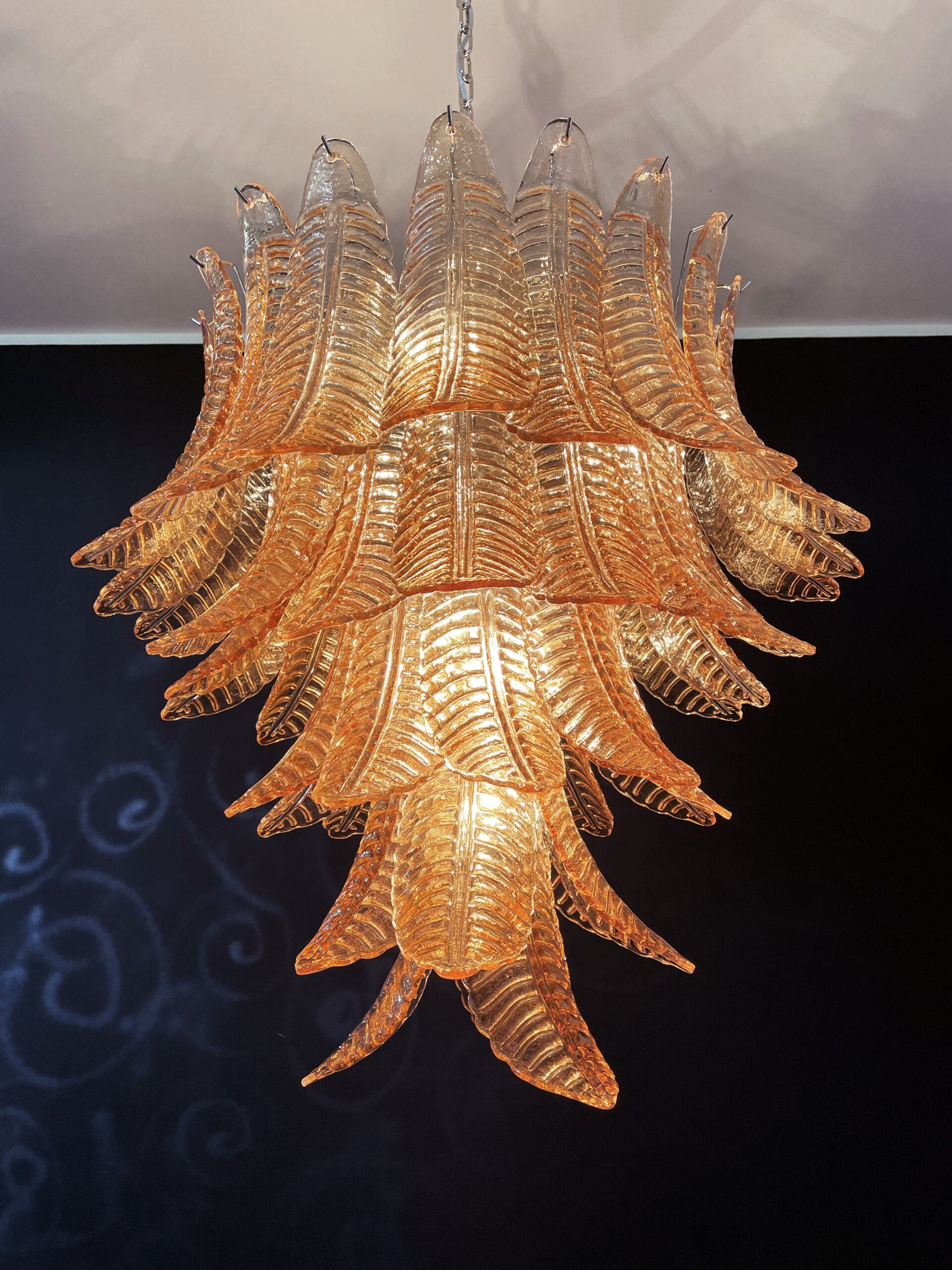 Murano Lysekrone | 52 Gule Felciglass