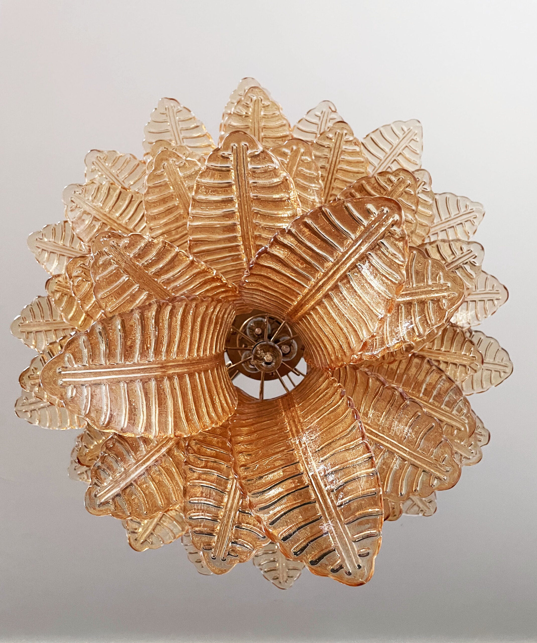 Murano Chandelier – 52 Yellow Felci Glass – detail 1 – Murano Classics