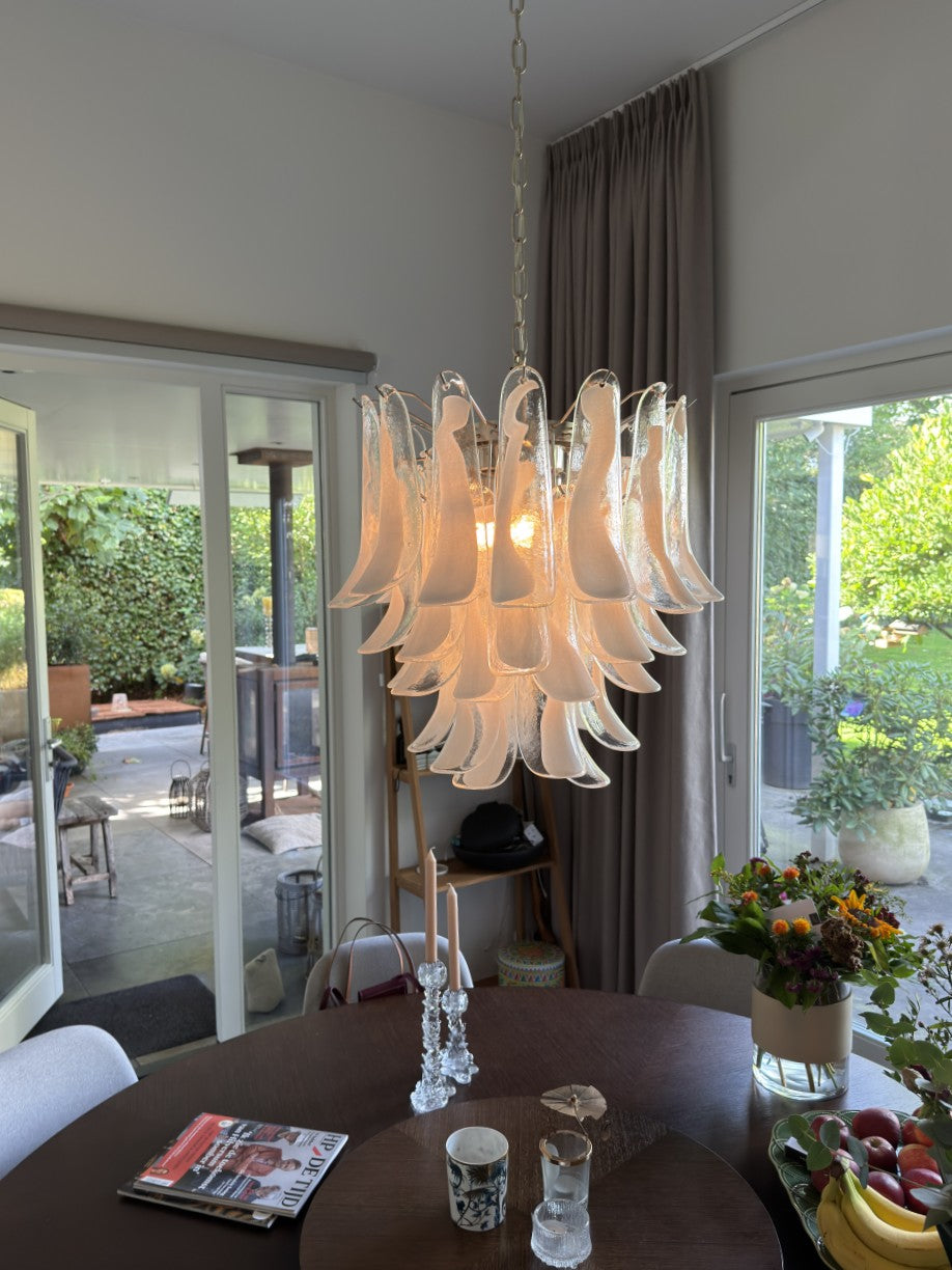 Murano Kronleuchter | 41 Klare Blütenblattgläser