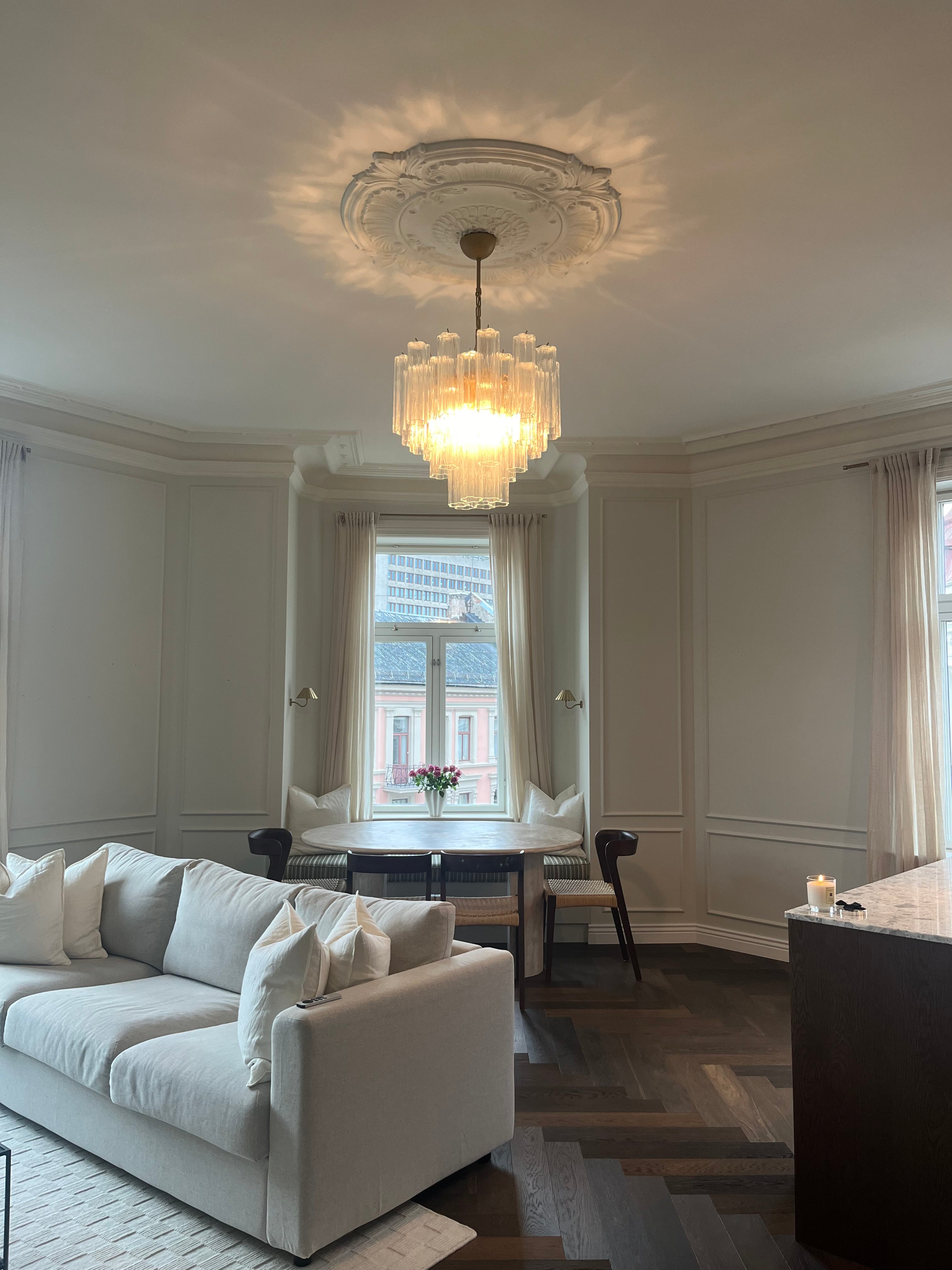 Murano Chandelier – 36 Clear Tube Glass – detail 2 – Murano Classics