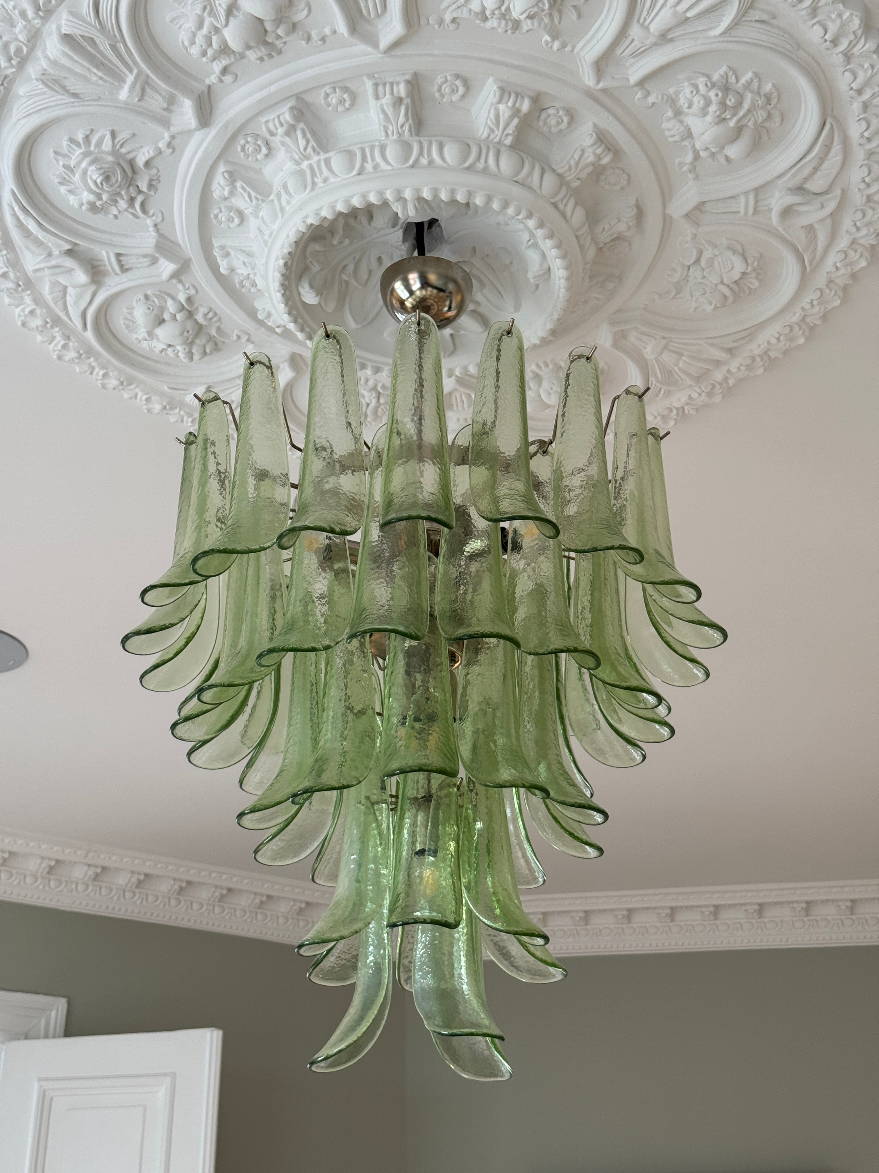 Murano Chandelier | 52 Green Petal Glass