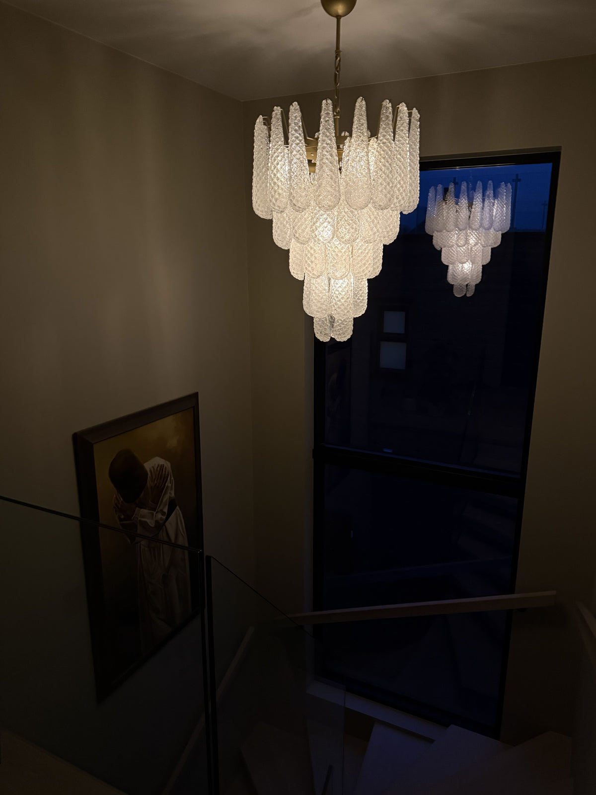 Murano Chandelier | 52 Clear Drop Glass