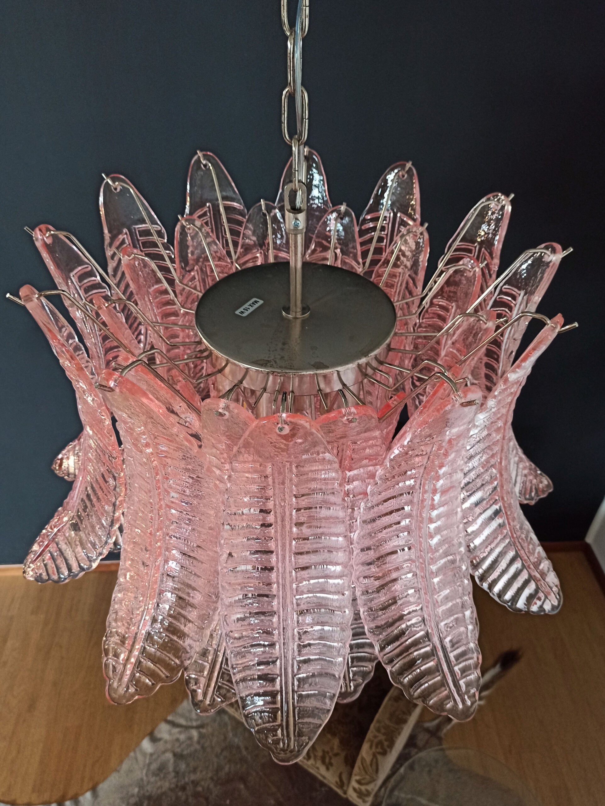 Murano Lysekrone | 36 Rosa Felciglass