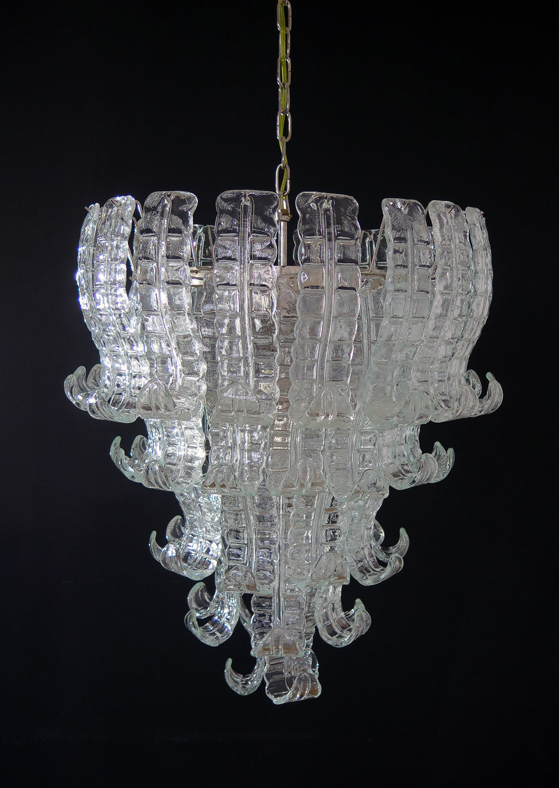 Murano Chandelier – 52 Clear Felci Glass – Murano Classics