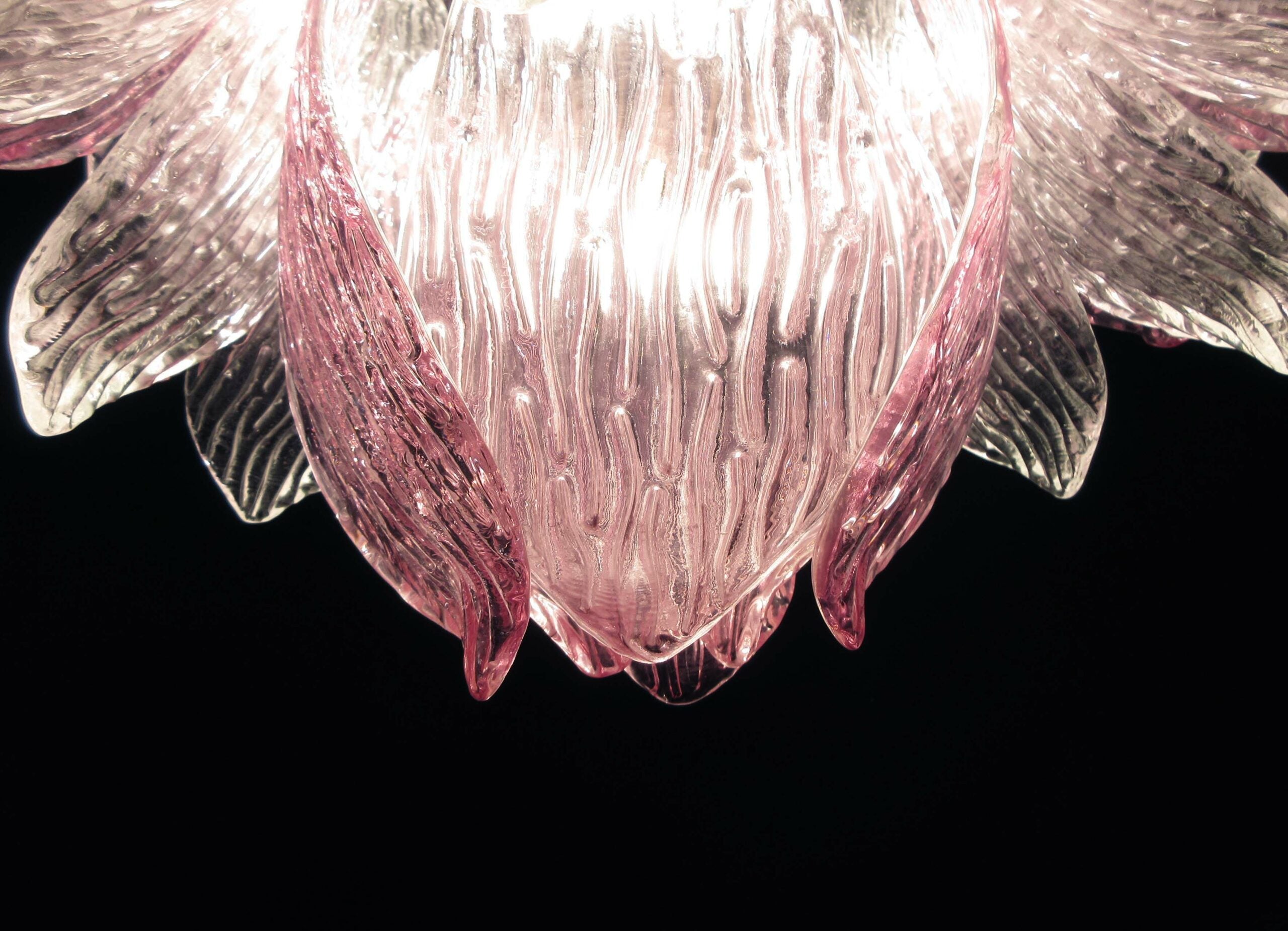 Murano Chandelier – 38 Clear Purple Crostoli Glass – detail 9 – Murano Classics