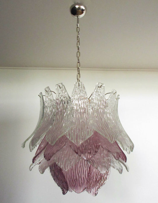 Murano Lysekrone | 38 Klare Lilla Crostoliglass