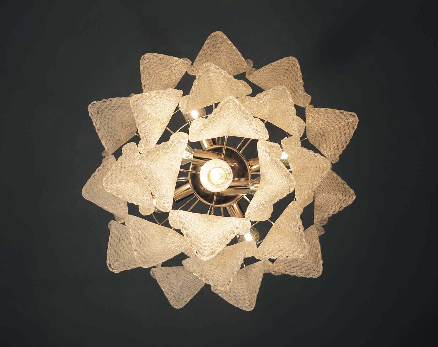 Murano Lysekrone – 23 Klare Rondiniglass – detalj 1 – Murano Classics