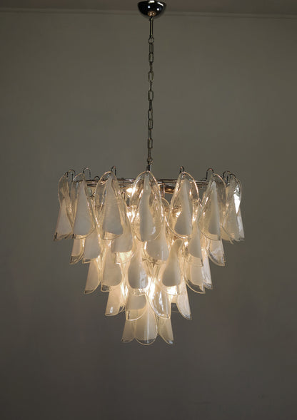 Murano Lysekrone | 50 Hvite Klare Rondiniglass