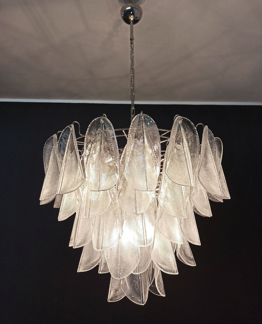 Murano Lysekrone | 57 Klare Iris Rondiniglass