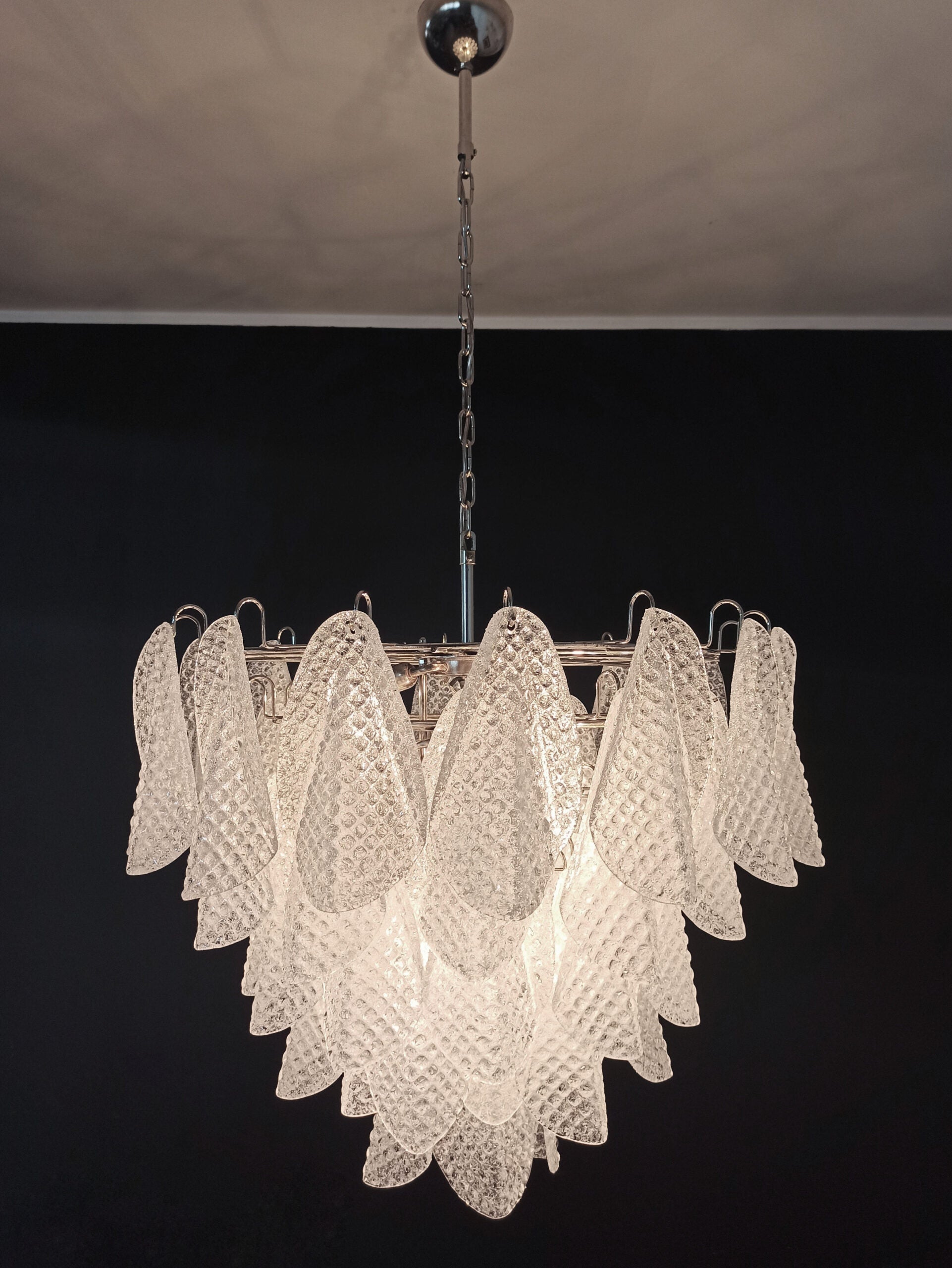Murano Lysekrone – 57 Klare Rondiniglass – detalj 6 – Murano Classics