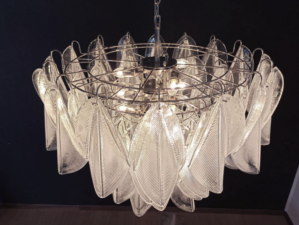 Murano Lysekrone | 57 Klare Iris Rondiniglass