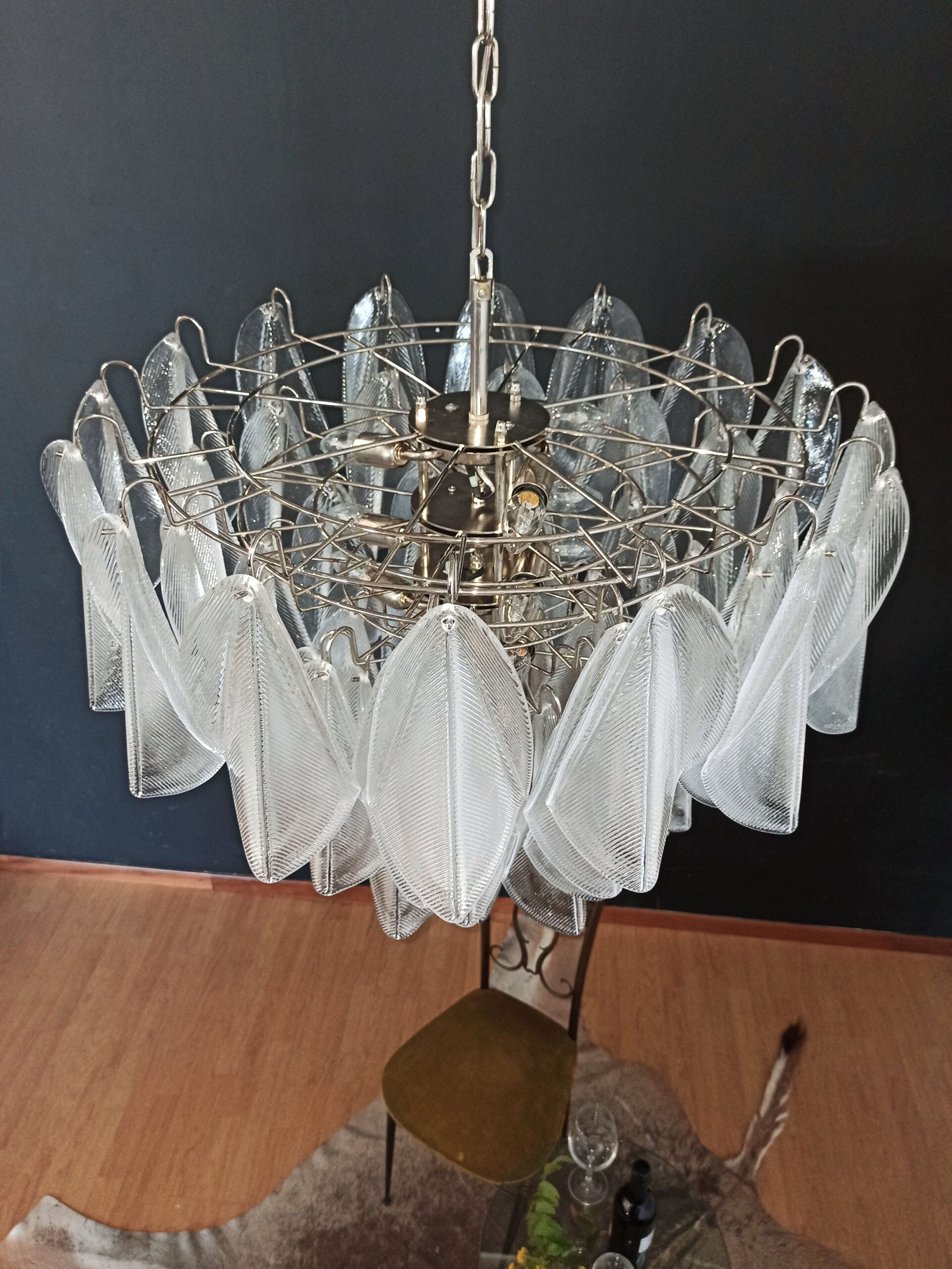 Murano Lysekrone | 57 Klare Iris Rondiniglass