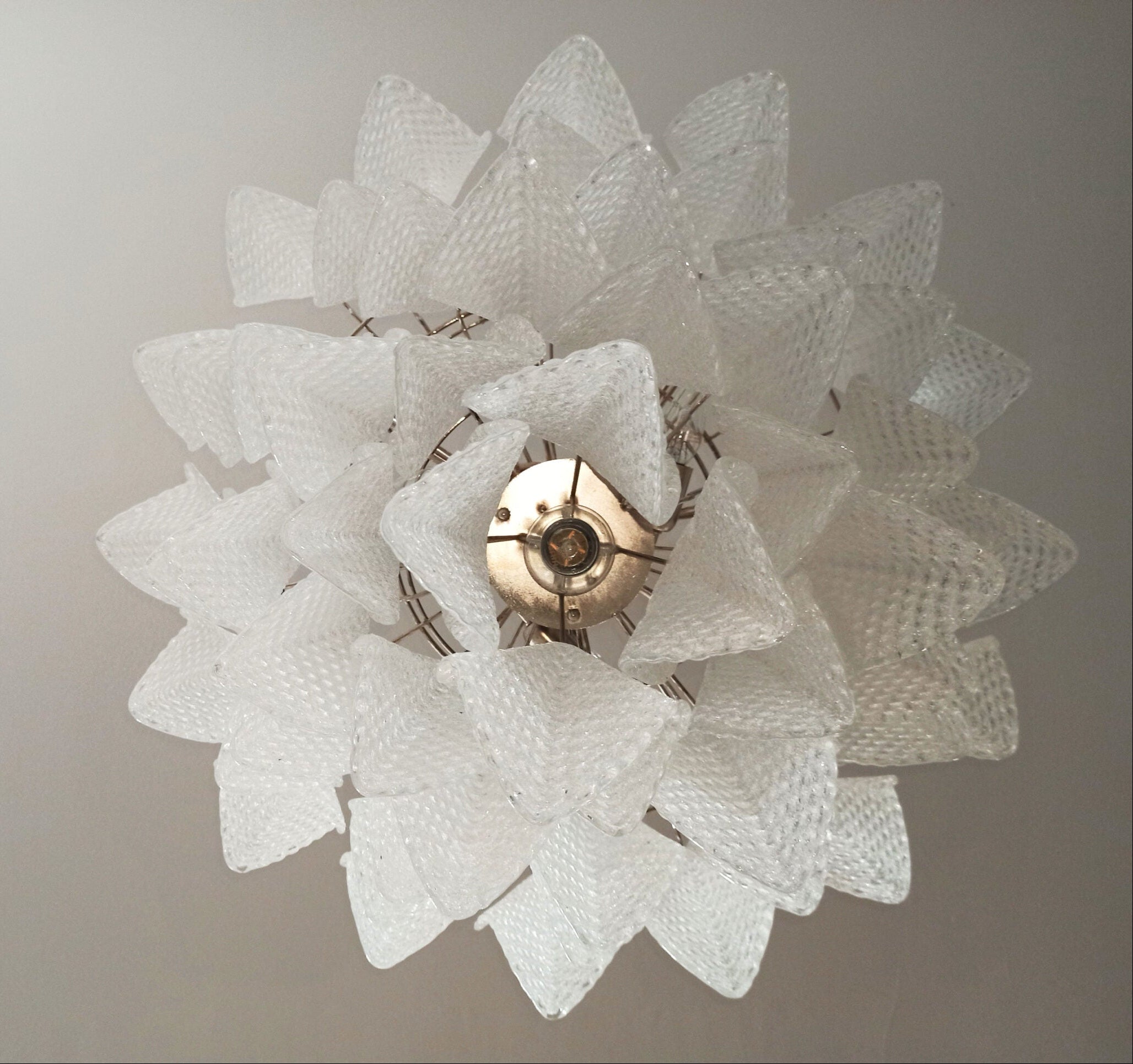 Murano Lysekrone – 57 Klare Rondiniglass – detalj 1 – Murano Classics