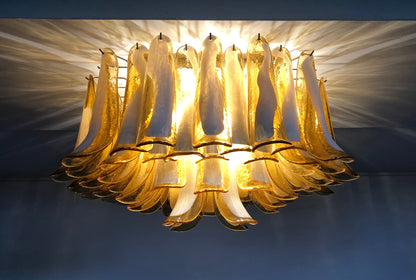 Murano Taklampe | 64 Karamel Konglebladglass