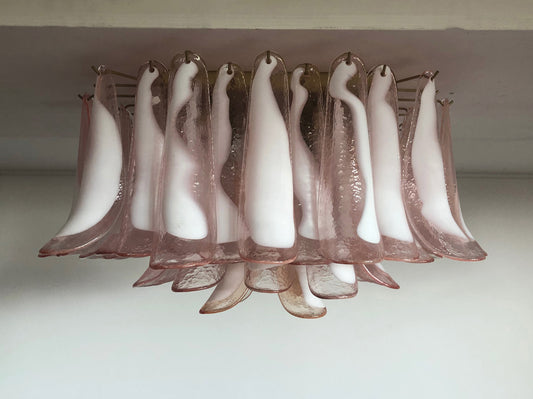 Murano Taklampe | 64 Rosa Konglebladglass