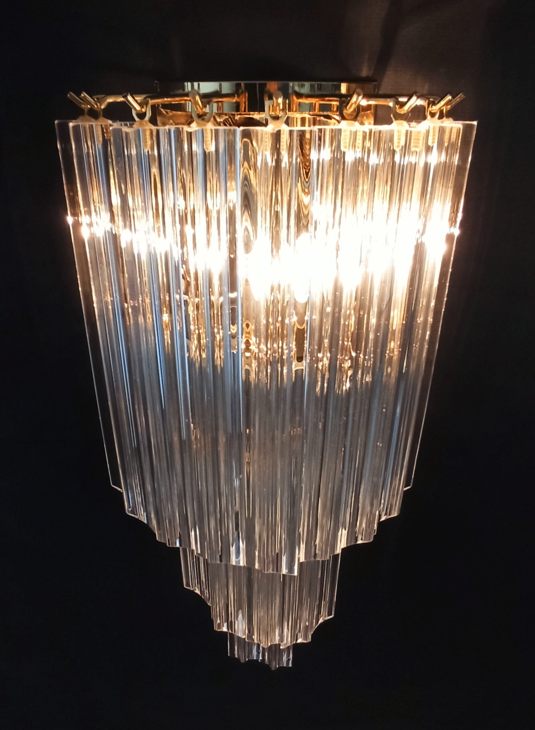Murano Wall Lamp | 16 Clear Prism Glass | Set of 2