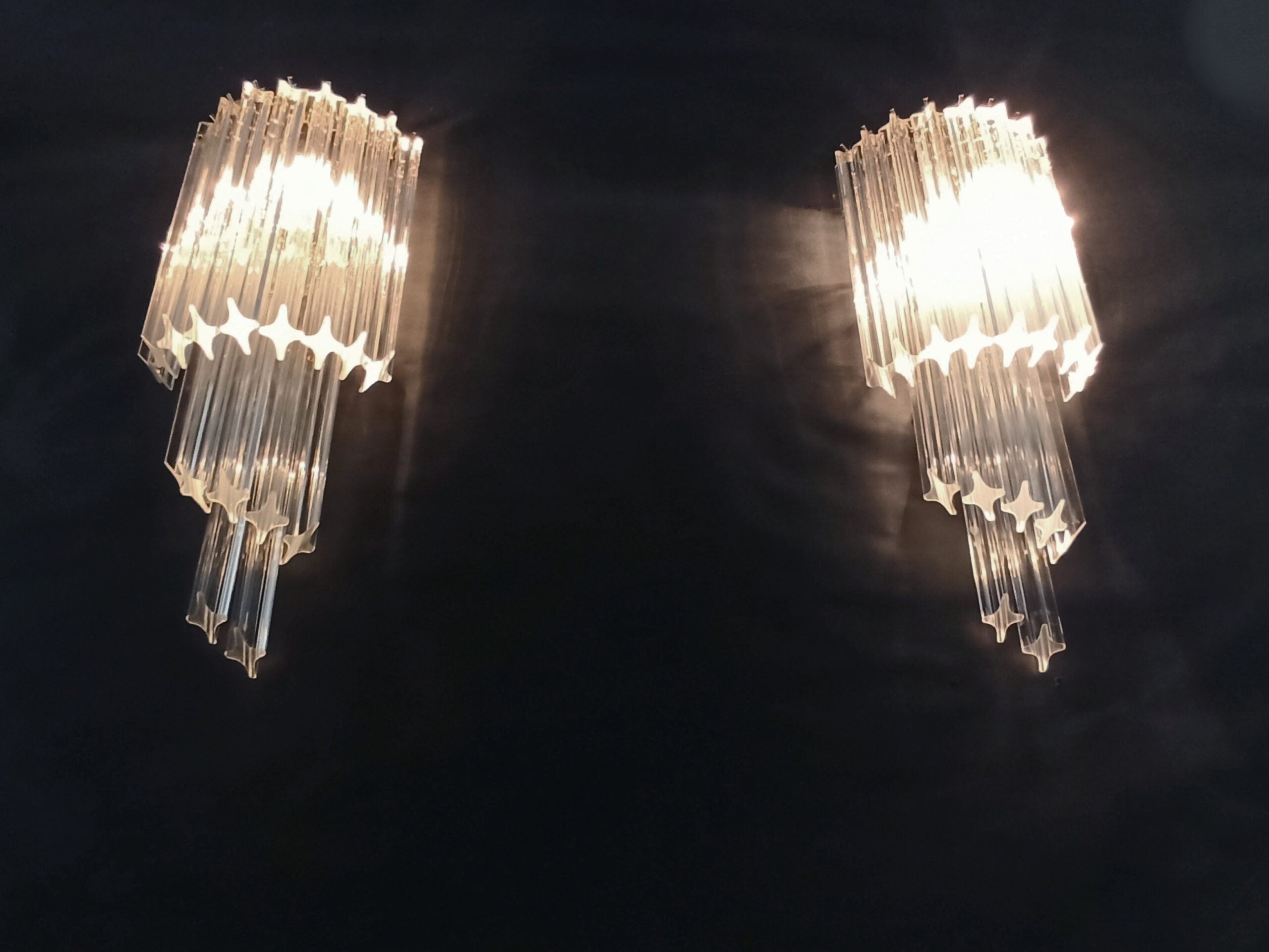 Murano Wall Lamp | 16 Clear Prism Glass | Set of 2