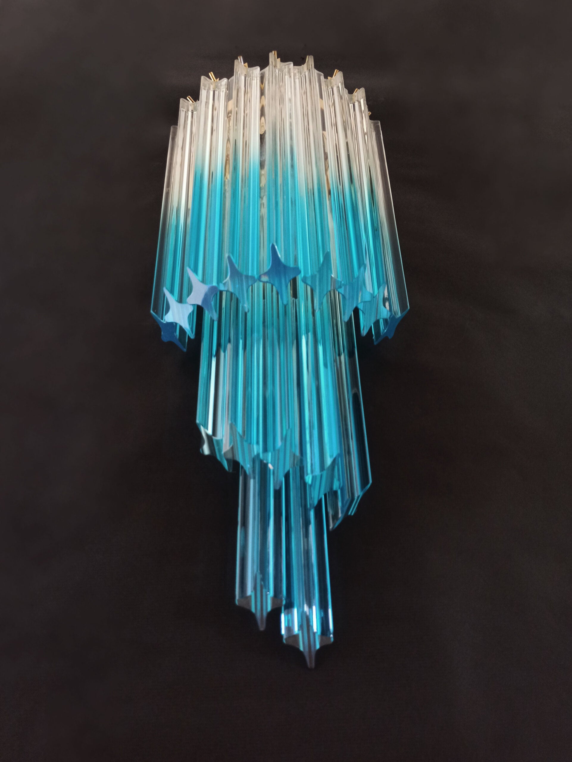 Murano Wall Lamp | 32 Clear Blue Prism Glass | Set of 2
