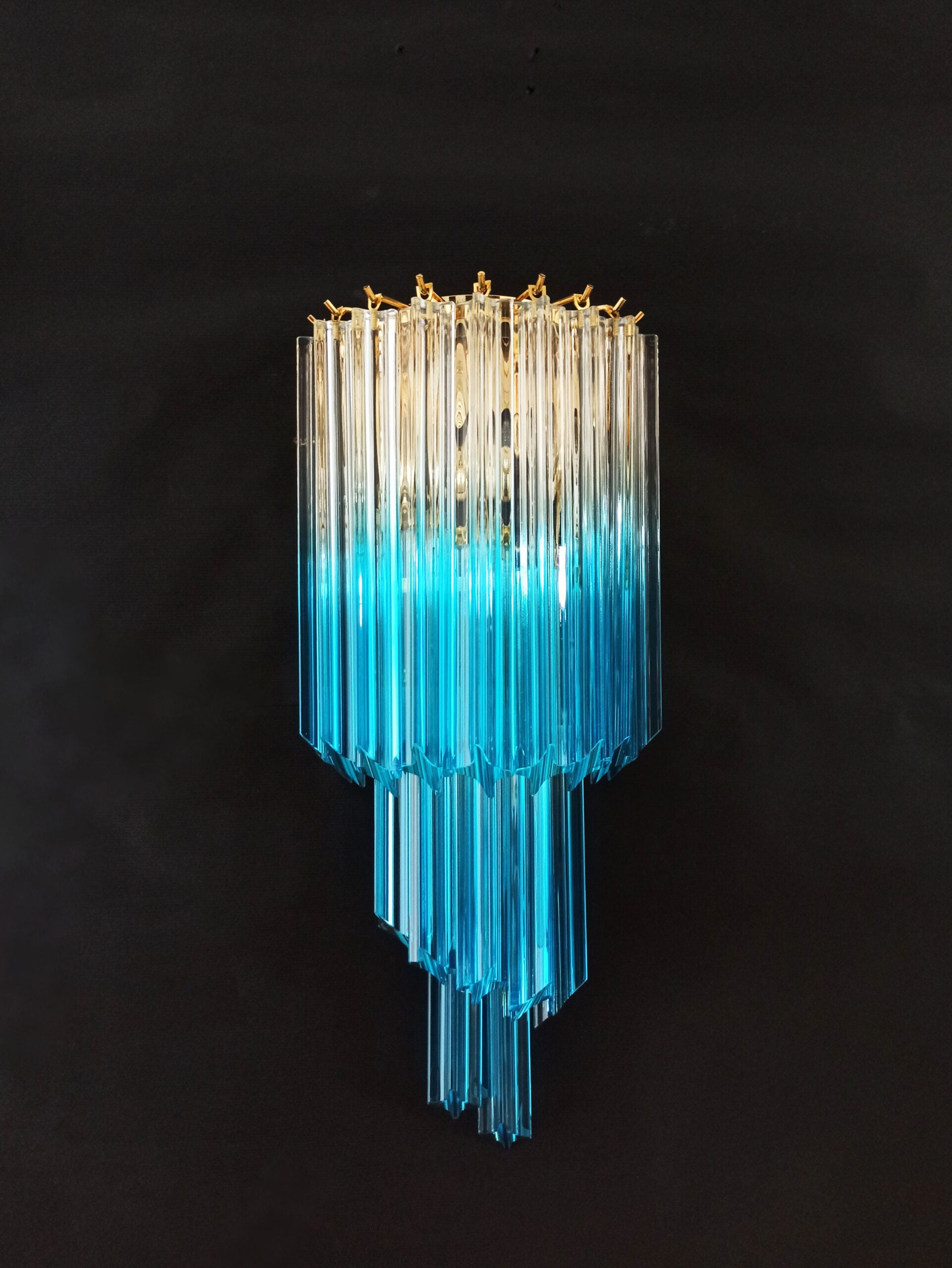 Murano Wall Lamp | 32 Clear Blue Prism Glass | Set of 2