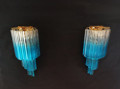 Murano Wall Lamp | 32 Clear Blue Prism Glass | 2 pcs